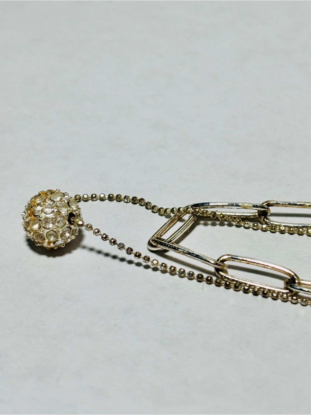Gold-Tone Crystal Ball Pendant Layered Necklace